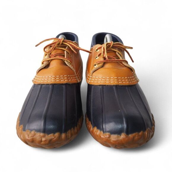 L.L. Bean Vintage Maine Hunting Shoe Ankle Duck Boots Navy / Brown Women's 7 - Picture 3 of 11